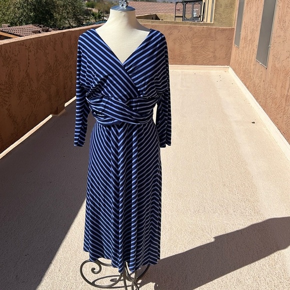 Ralph Lauren NWT Black Label Midi / Maxi Pullover Striped Dress Women’s Size 18 - Picture 1 of 12